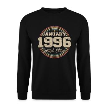 Die Legenden wurden im Januar 1996 geboren - Unisex Pullover - Schwarz - Vorne - Alina (178cm) & Michal (187cm)