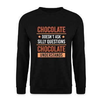 Chocolate Understands Problems Snacking Cocoa - Unisex Sweatshirt - black - Front - Alina (178cm) & Michal (187cm)