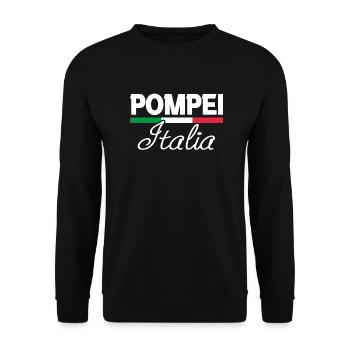 Pompeii Italia Italienische Flagge Geographie - Unisex Pullover - Schwarz - Vorne - Alina (178cm) & Michal (187cm)