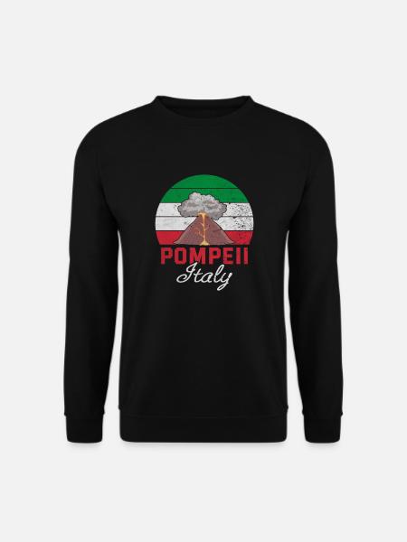 Pompéi Italie Rétro Drapeau Italien Volcan - Sweat-shirt Unisexe - noir