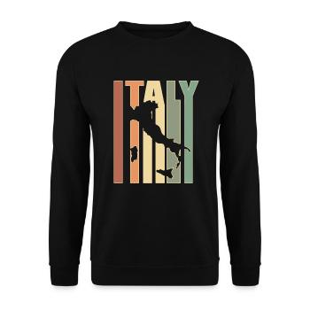 Italie Vintage carte cadeau pour les Italiens - Sweat-shirt Unisexe - noir - Devant - Alina (178cm) & Michal (187cm)