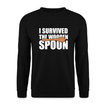 I Survived The Wooden Spoon Training - Unisex Sweatshirt - black - Front - Alina (178cm) & Michal (187cm)