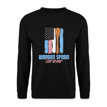 Wooden Spoon Survivor USA Flag Wooden Spoon - Unisex Sweatshirt - black - Front - Alina (178cm) & Michal (187cm)