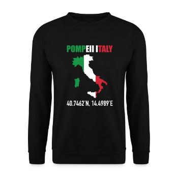 Pompeii Italy Italian Map Flag Geography - Unisex Sweatshirt - black - Front - Alina (178cm) & Michal (187cm)