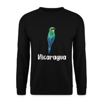 Nicaragua Guardabarranco Nationalvogel Urwald - Unisex Pullover - Schwarz - Vorne - Alina (178cm) & Michal (187cm)