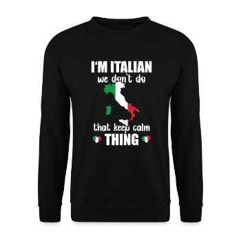 Italien Ne Pas Garder Calme Chose Nationalité - Sweat-shirt Unisexe - noir - Devant - Alina (178cm) & Michal (187cm)