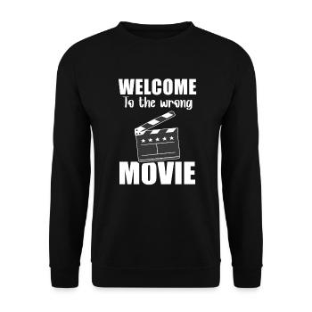 Bienvenue Dans Le Mauvais Film Kinospruch Leben - Sweat-shirt Unisexe - noir - Devant - Alina (178cm) & Michal (187cm)