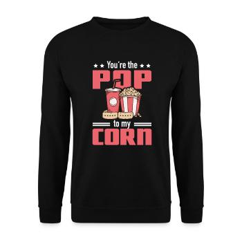 Amateur de pop-corn Pop à ma soirée cinéma de maïs - Sweat-shirt Unisexe - noir - Devant - Alina (178cm) & Michal (187cm)