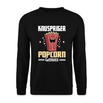 Crispy Popcorn Delight - Popcorn Machine - Unisex Sweatshirt - black - Front - Alina (178cm) & Michal (187cm)