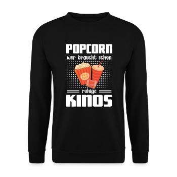 Popcorn qui a besoin de cinémas silencieux - Sweat-shirt Unisexe - noir - Devant - Alina (178cm) & Michal (187cm)
