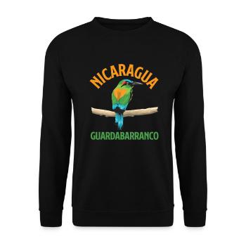 Nicaragua Guardabarranco National Bird Countries - Unisex Sweatshirt - black - Front - Alina (178cm) & Michal (187cm)