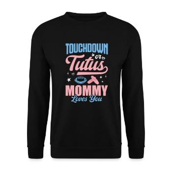 Touchdown Or Tutus Mommy Babyparty Gender Reveal - Unisex Pullover - Schwarz - Vorne - Alina (178cm) & Michal (187cm)