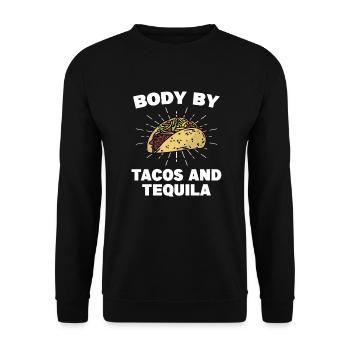 Body By Tacos Et Tequila Cuisine Mexicaine - Sweat-shirt Unisexe - noir - Devant - Alina (178cm) & Michal (187cm)