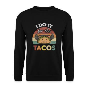 Fitness Taco Gym Taco Lover Vintage Burritos - Unisex Sweatshirt - black - Front - Alina (178cm) & Michal (187cm)