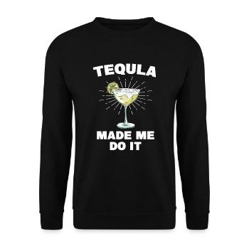 Tequila Made Me Do It Funny Tequila Saying - Unisex Sweatshirt - black - Front - Alina (178cm) & Michal (187cm)