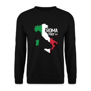 Roma Italie Rome Carte Régions Italie - Sweat-shirt Unisexe - noir - Devant - Alina (178cm) & Michal (187cm)