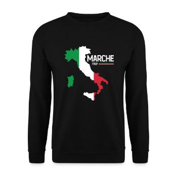 Marches Italie Marches Carte Régions Italie - Sweat-shirt Unisexe - noir - Devant - Alina (178cm) & Michal (187cm)