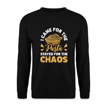 Came For Pasta Stayed For Chaos Italian Cuisine - Unisex Sweatshirt - black - Front - Alina (178cm) & Michal (187cm)