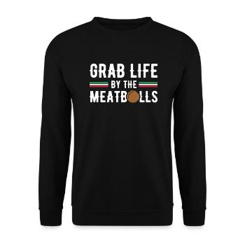 Grab Life boulettes de viande cuisine italienne cadeau - Sweat-shirt Unisexe - noir - Devant - Alina (178cm) & Michal (187cm)