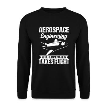 L’ingénierie aérospatiale où l’innovation prend son envol - Sweat-shirt Unisexe - noir - Devant - Alina (178cm) & Michal (187cm)