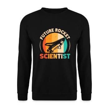 Futur scientifique de fusée Rétro Ingénieur aérospatial - Sweat-shirt Unisexe - noir - Devant - Alina (178cm) & Michal (187cm)