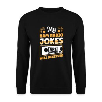 Radio Moderator Beruf Ham Jokes Well Received - Unisex Pullover - Schwarz - Vorne - Alina (178cm) & Michal (187cm)