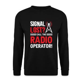 Signal Lost Radio Operator Beruf Radioshow - Unisex Pullover - Schwarz - Vorne - Alina (178cm) & Michal (187cm)