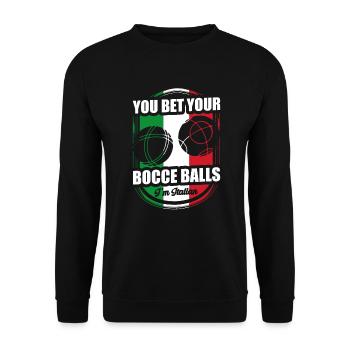 Boules de pétanque Sport italien Sport de balle Italie. - Sweat-shirt Unisexe - noir - Devant - Alina (178cm) & Michal (187cm)