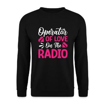 Présentatrice radio Opérateur de la Saint-Valentin Love Radio - Sweat-shirt Unisexe - noir - Devant - Alina (178cm) & Michal (187cm)