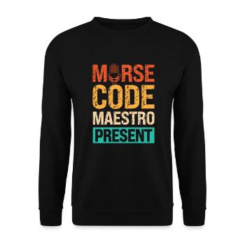 Radio Moderator Vintage Morse Code Experte - Unisex Pullover - Schwarz - Vorne - Alina (178cm) & Michal (187cm)