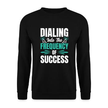 Radio Moderator Frequenz Programmsprecher - Unisex Pullover - Schwarz - Vorne - Alina (178cm) & Michal (187cm)