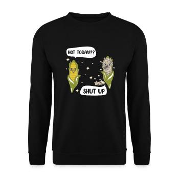 Popcorn Anime Kawaii Dire Maïs soufflé salé - Sweat-shirt Unisexe - noir - Devant - Alina (178cm) & Michal (187cm)