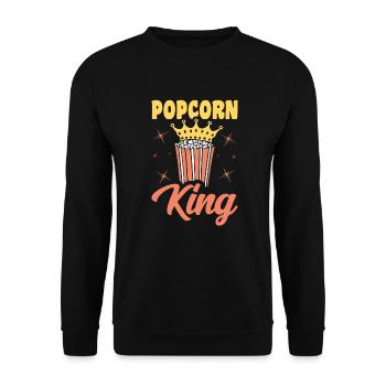 Popcorn King Lustiges Popped Corn Geschenk - Unisex Pullover - Schwarz - Vorne - Alina (178cm) & Michal (187cm)