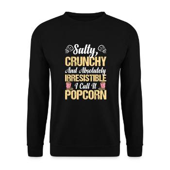 Salty Crunchy Popcorn Popped Corn Butter Pop-corn - Unisex Sweatshirt - black - Front - Alina (178cm) & Michal (187cm)