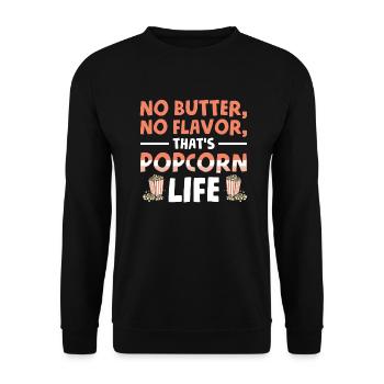 Butter Flavor Popcorn Life Pop-corn Geschenk - Unisex Pullover - Schwarz - Vorne - Alina (178cm) & Michal (187cm)