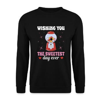 Chewing Gum Vending Machine Kids Confectionery Sweetest Days - Unisex Sweatshirt - black - Front - Alina (178cm) & Michal (187cm)