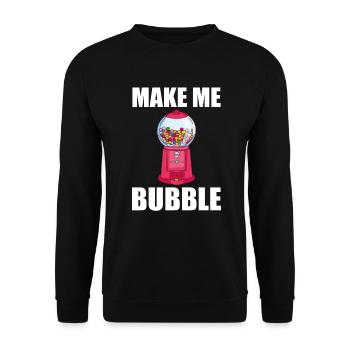Chewing Gum Vending Machine Saying - Make Me Bubble - Unisex Sweatshirt - black - Front - Alina (178cm) & Michal (187cm)