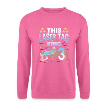 Lasertag King Is 3 Birthday Boy Indoor Laser Tag - Unisex Pullover - Pink - Vorne