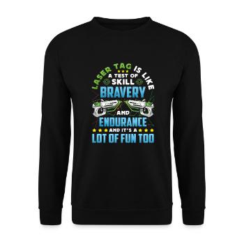 Laser Tag Gift Vice Tag Player Boys - Unisex Sweatshirt - black - Front - Alina (178cm) & Michal (187cm)