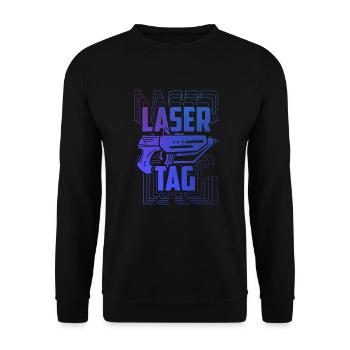 Laser Tag Gift Laser Tag Crew Laser Event - Unisex Sweatshirt - black - Front - Alina (178cm) & Michal (187cm)