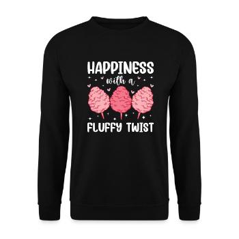 Cotton Candy Happiness Fluffy Twist Gift - Unisex Sweatshirt - black - Front - Alina (178cm) & Michal (187cm)