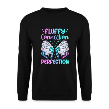 Cotton Candy Fluffy Connection Perfection - Unisex Sweatshirt - black - Front - Alina (178cm) & Michal (187cm)