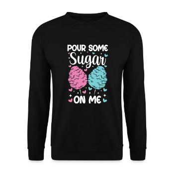 Cotton Candy Gift Pour Some Sugar On Me - Unisex Sweatshirt - black - Front - Alina (178cm) & Michal (187cm)