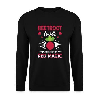 Beetroot Lover Powered By Red Magic - Unisex Sweatshirt - black - Front - Alina (178cm) & Michal (187cm)