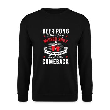 Beer Pong Champion Beer Pong Comeback Tournament - Sweat-shirt Unisexe - noir - Devant - Alina (178cm) & Michal (187cm)
