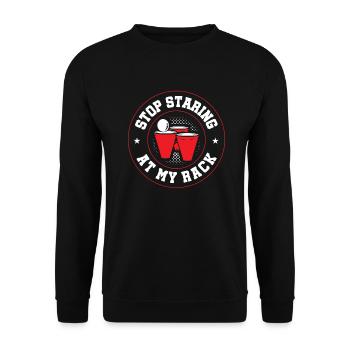 Arrêtez de regarder mon rack - Beer Pong Wisdom - Sweat-shirt Unisexe - noir - Devant - Alina (178cm) & Michal (187cm)