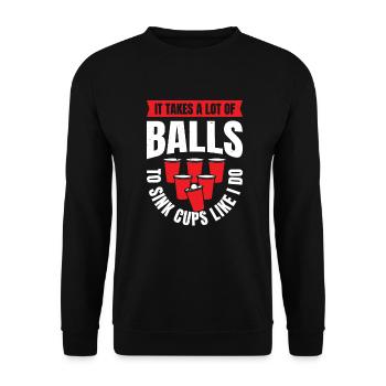 Bierbong Crew Bälle Sinken Bier Pong Turnier - Unisex Pullover - Schwarz - Vorne - Alina (178cm) & Michal (187cm)