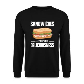 Sandwiches Are Portable Deliciousness - Unisex Sweatshirt - black - Front - Alina (178cm) & Michal (187cm)
