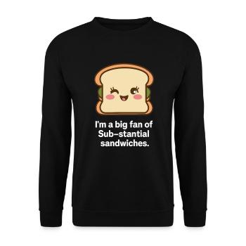 Sub Daily Sandwich Lustiges Toastbrot Geschenk - Unisex Pullover - Schwarz - Vorne - Alina (178cm) & Michal (187cm)