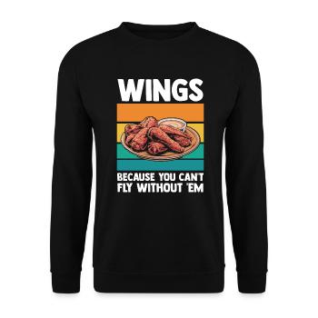 Des ailes parce que vous ne pouvez pas voler sans elles - Sweat-shirt Unisexe - noir - Devant - Alina (178cm) & Michal (187cm)